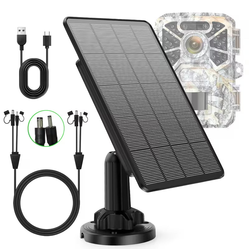 12V/6V Solar Panel with 5000mAh Battery for Trail Cameras