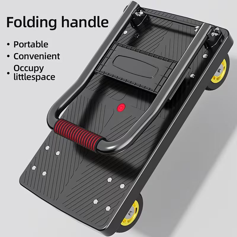 Folding Flat Cart with 660 Lbs Capacity & Swivel Wheels