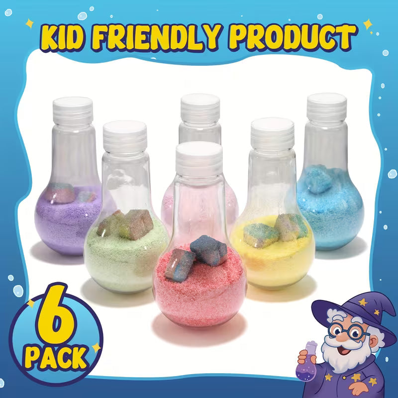 Kids Bath Bomb Potion 6 Pack Fizzing & Foaming Colorful Bath Time Set