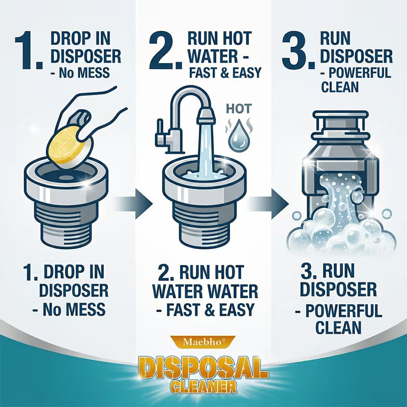 Garbage Disposal Cleaner & Deodorizer Tablets 24 Pack Foaming Citrus Freshener