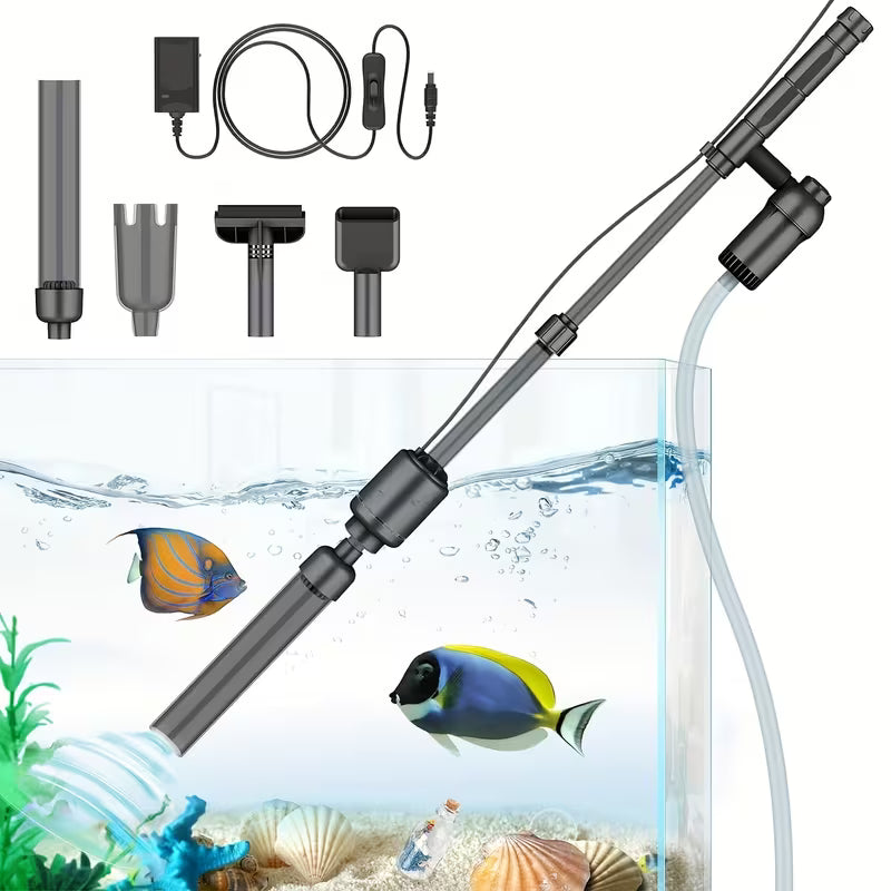 6-in-1 Electric Aquarium Gravel Cleaner – 18W Water Changer & Gravel Vacuum
