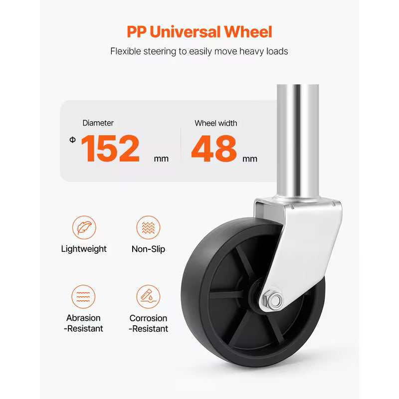 Heavy-duty swivel boat trailer jack with wheel
