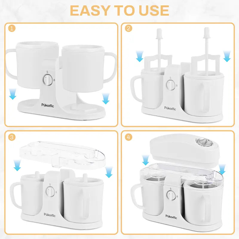 Home Ice Cream Maker with Two Bowls Easy Use Dessert Machine