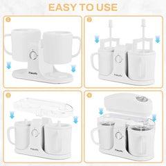 Home Ice Cream Maker with Two Bowls Easy Use Dessert Machine