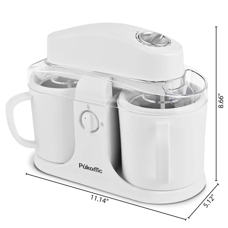 Home Ice Cream Maker with Two Bowls Easy Use Dessert Machine