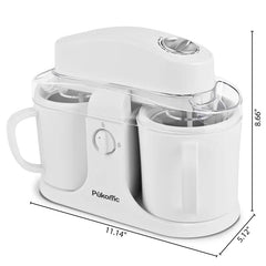 Home Ice Cream Maker with Two Bowls Easy Use Dessert Machine
