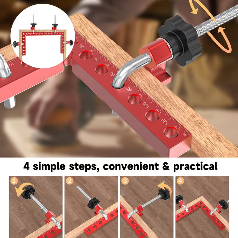 4-Pack Right Angle Woodworking Corner Clamps – 5.5" Precision Clamps