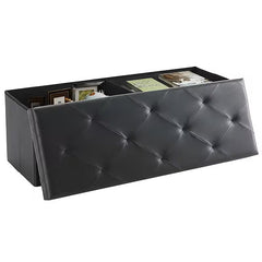 Folding Storage Ottoman Bench Padded Seat, Toy Storage Chest & Footrest