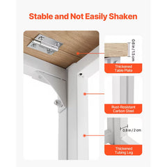 Foldable Compact Computer Desk 31.5 Inch Modern Workstation with Steel Frame