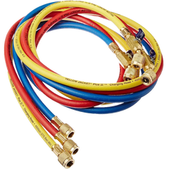 Yellow Jacket 29986 Plus II 1/4" Hose with Compact Ball Valve, 72" – Pack of 3
