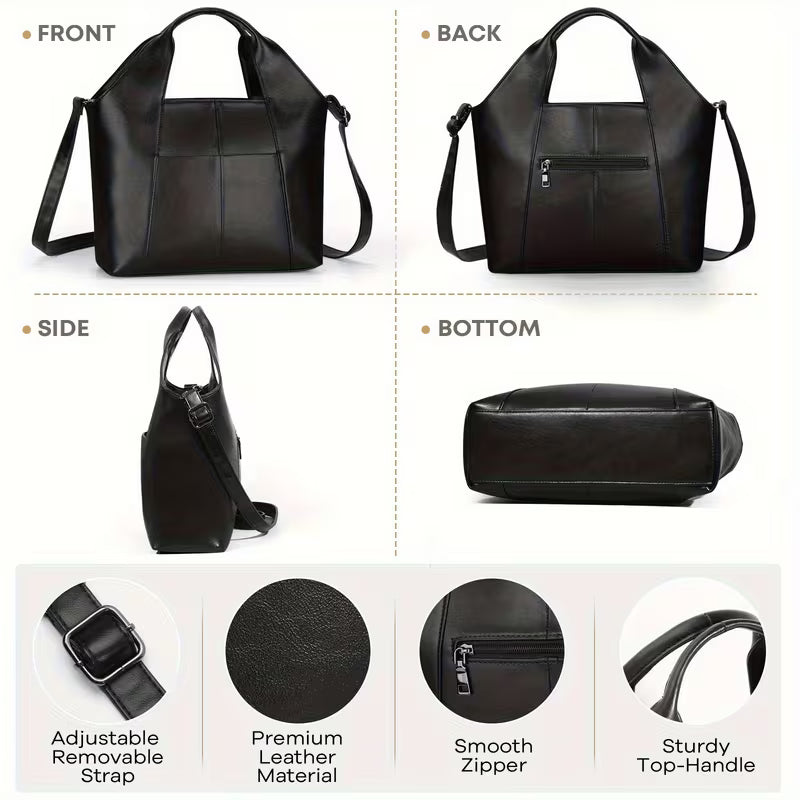 Women's Genuine Leather Burgundy Handbag front view