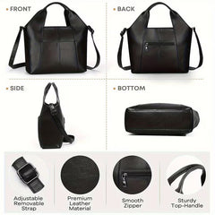 Women's Genuine Leather Burgundy Handbag front view