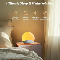 Sunrise Alarm Clock with White Noise Bluetooth Speaker, Night Light & Wake Up Light