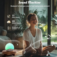 Sunrise Alarm Clock with White Noise Bluetooth Speaker, Night Light & Wake Up Light