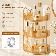 2 Tier 360° Rotating Makeup Organizer Acrylic Countertop Storage for Cosmetics