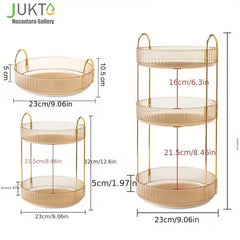 2 Tier 360° Rotating Makeup Organizer Acrylic Countertop Storage for Cosmetics