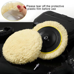6-piece 8-inch wool buffing and polishing pad set