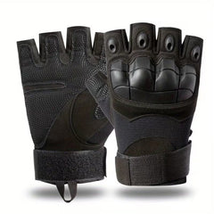 Half Finger Work & Outdoor Gloves Hard Knuckle Microfiber Leather Gloves