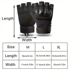 Half Finger Work & Outdoor Gloves Hard Knuckle Microfiber Leather Gloves