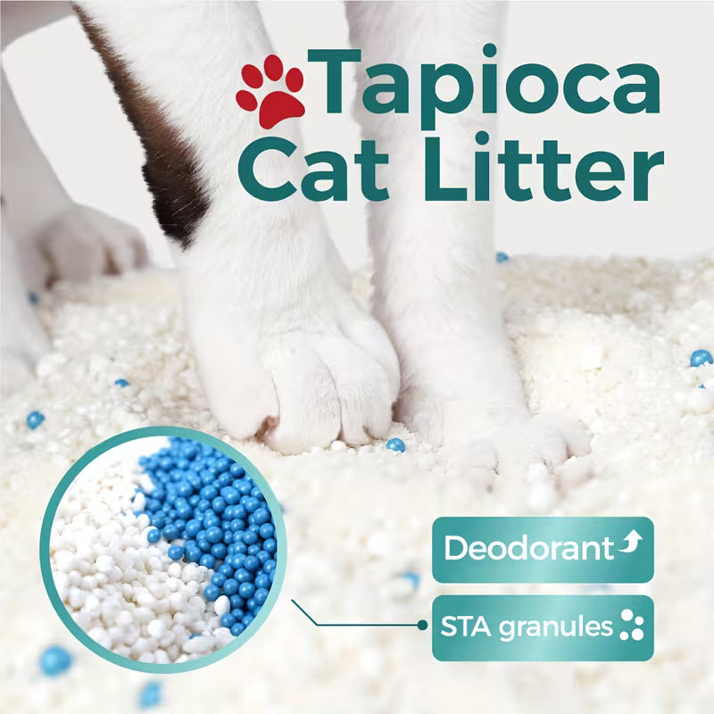Tapioca Cat Litter – Quick-Clumping, Low-Dust & Flushable Cassava Litter