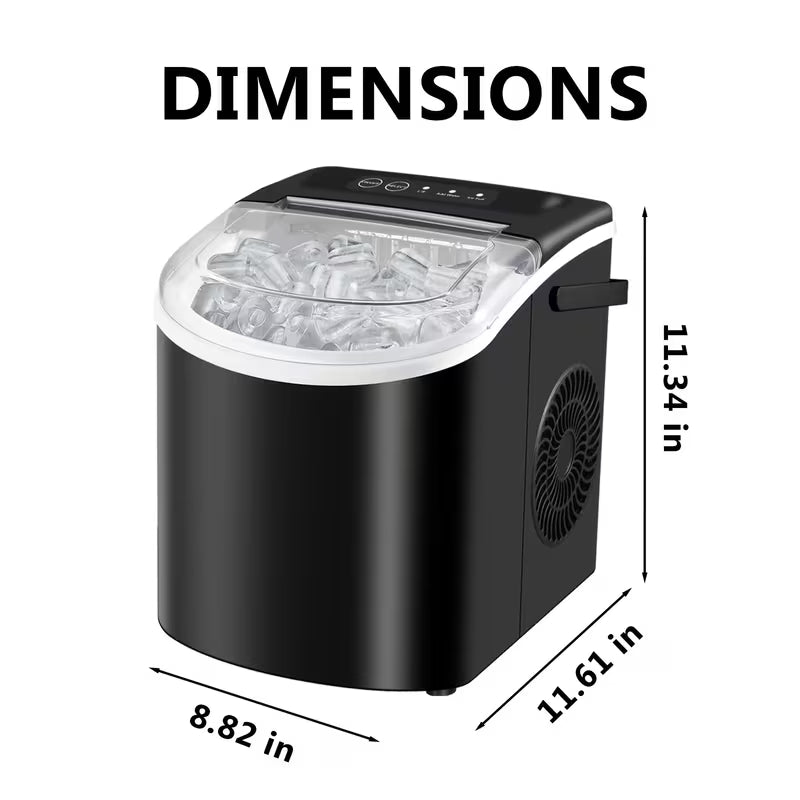 Portable Countertop Ice Maker, 29 Lbs/Day, 6-Minute Ice, with Basket & Scoop