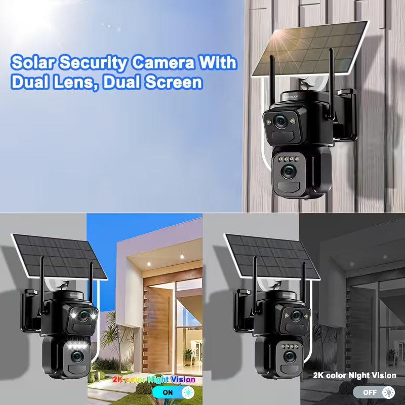 10X Zoom 2K Solar WiFi Security Camera