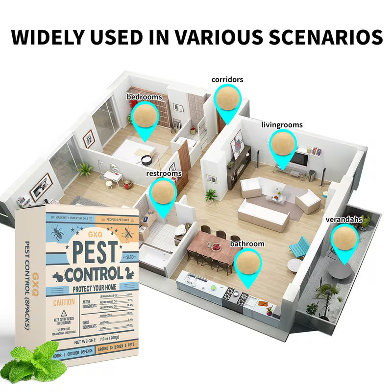 Peppermint Pest Repellent Sachets – Mice, Rats, Ants, Roaches & Mosquito Deterrent