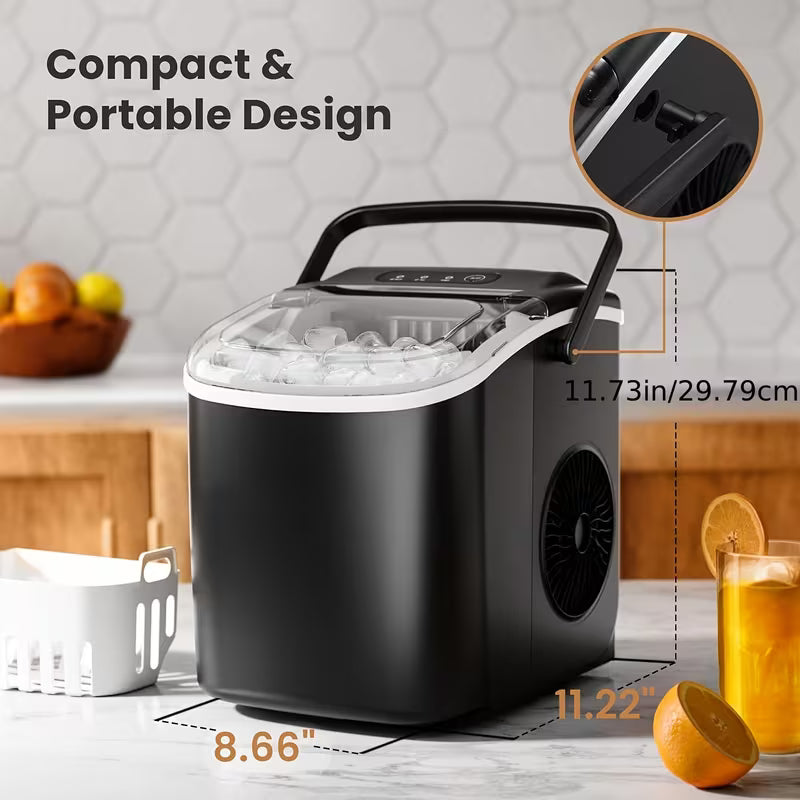 Countertop Nugget Ice Maker – 33 Lbs/24H, Self-Cleaning Portable Ice Machine