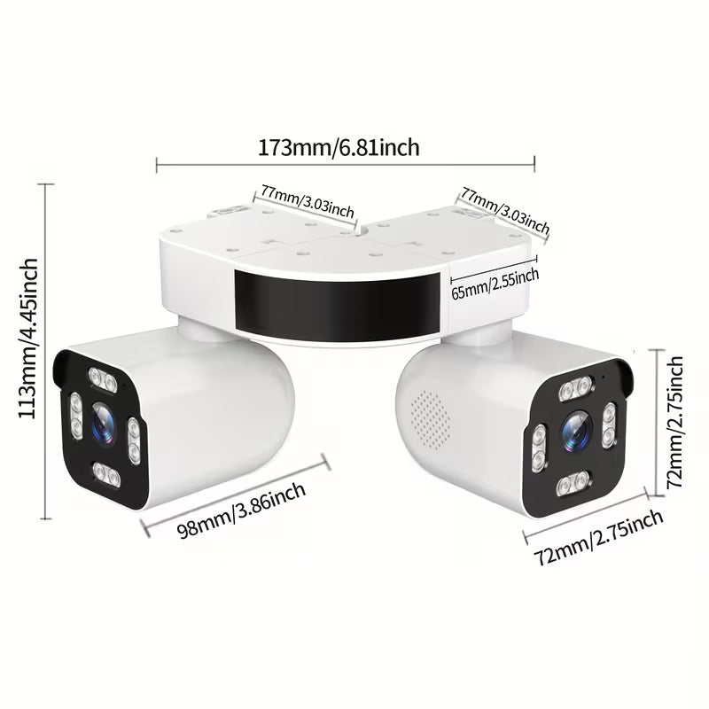 8MP Dual-Lens PTZ WiFi Security Camera – 360° View & Color Night Vision