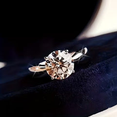 925 Sterling Silver Moissanite Adjustable Ring