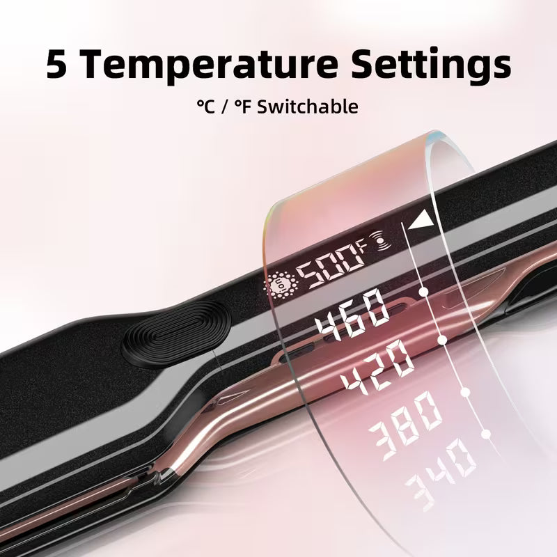 Professional 2-Inch Hair Straightener – 500°F Plasma Keratin Flat Iron for Frizzy Hair