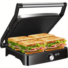OSTBA 1200W Panini Press – 4-Slice Nonstick Grill with Adjustable Temperature