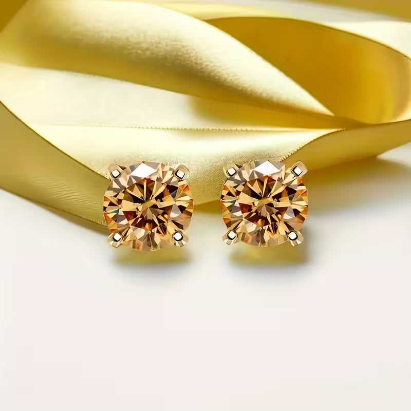 S925 silver moissanite sparkling stud earrings