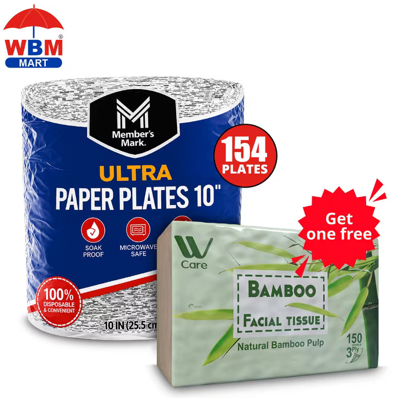 10-Inch Premium Paper Plates – Microwave-Safe, Cut & Soak-Proof Disposable Plates