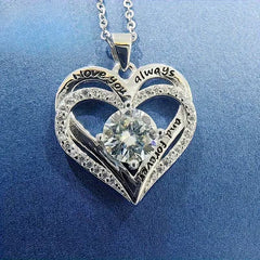 925 silver 1 carat moissanite heart pendant necklace