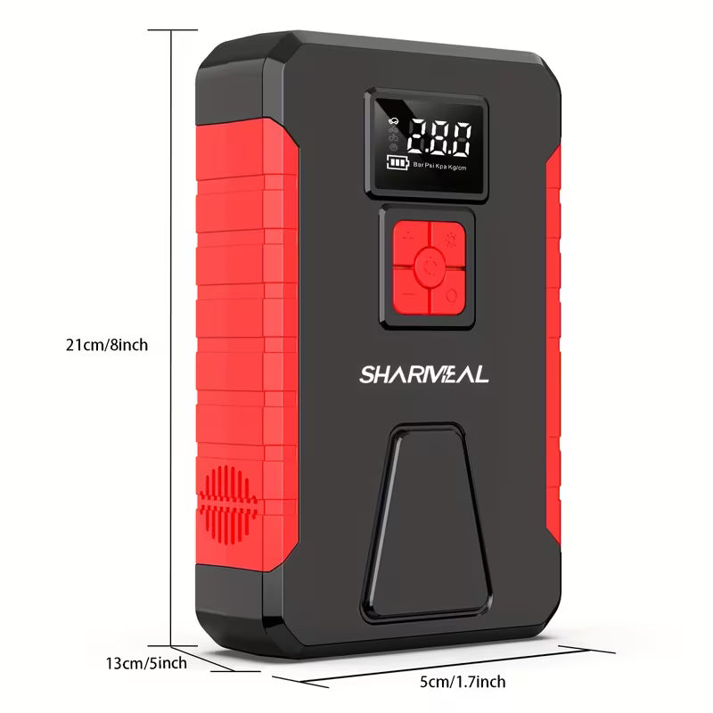 12V 17-in-1 Portable Jump Starter with Air Compressor & LED Light