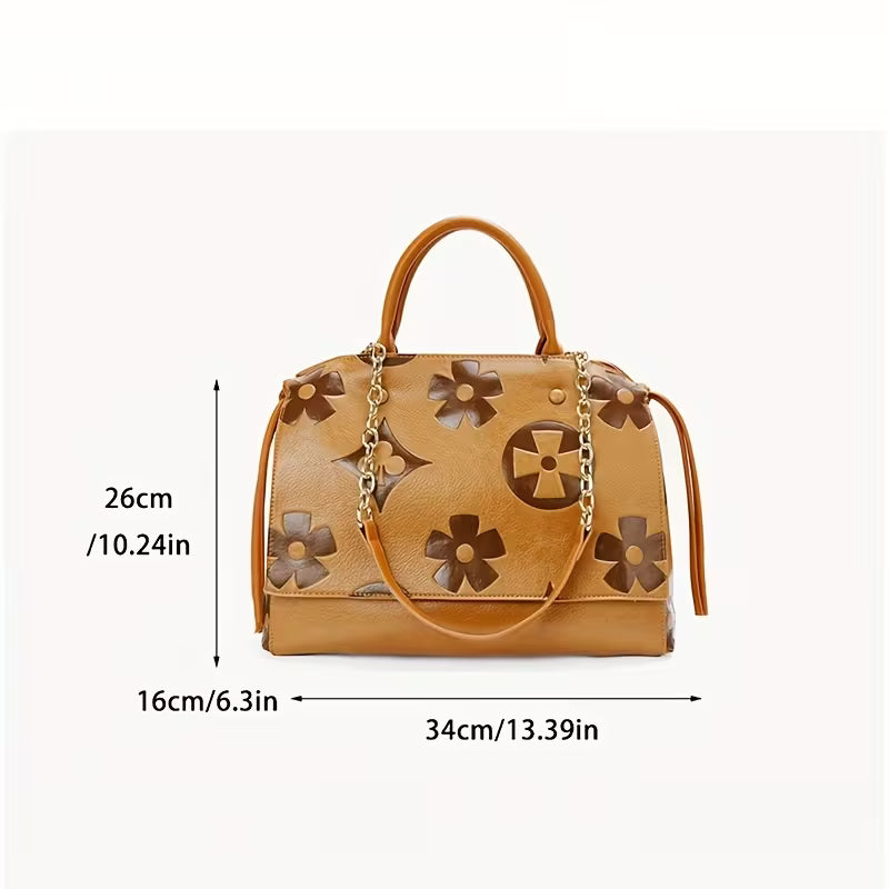 Women's Floral Embossed Tote Bag floral embossed detail