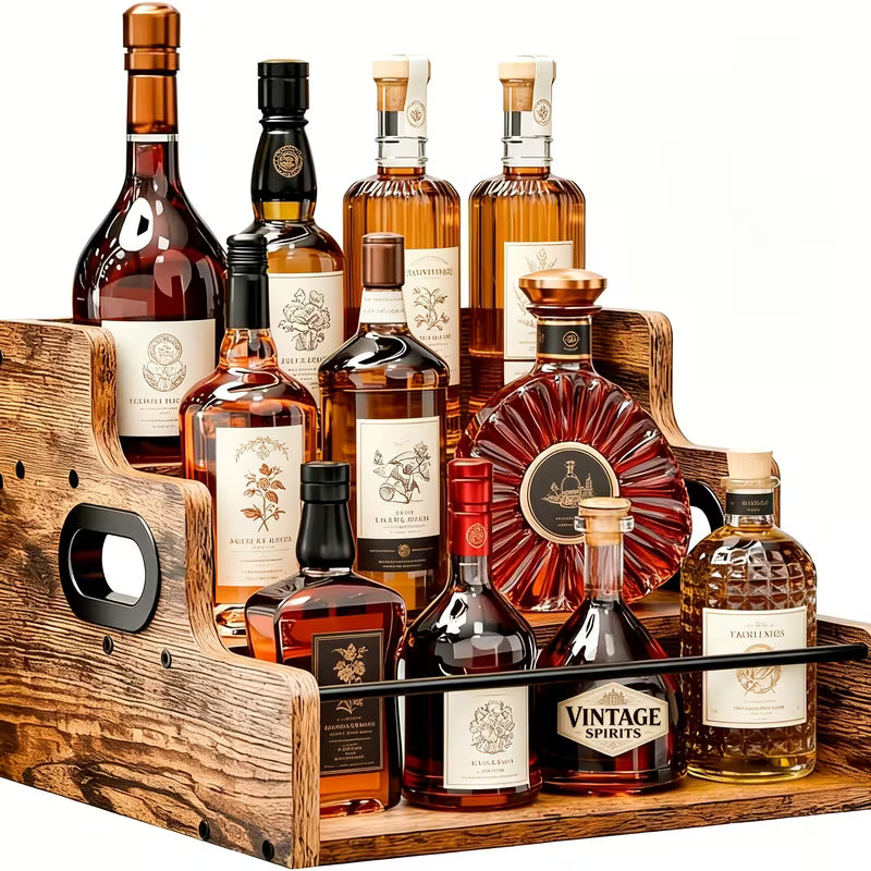 3 Tier Liquor Bottle Display Rack Countertop Bar & Coffee Syrup Organizer