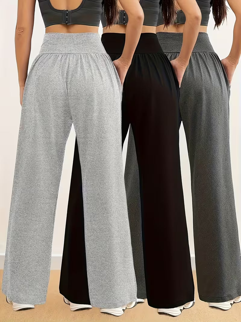 3-piece women’s yoga pants with pockets