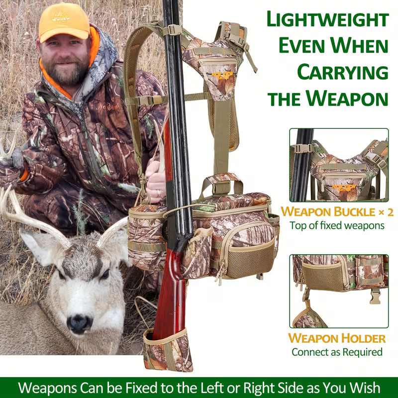 pack with 9 pockets and rifle holder