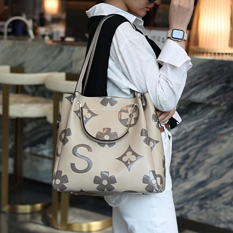 Elegant Flower Embossed Satchel Handbag floral detai