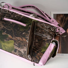 Western Camouflage Studded Handbag and Wallet Set studded detail