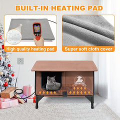 3-in-1 Cat House – Cozy Pad, Elevated Bed & Durable All-Season Cat Shelter