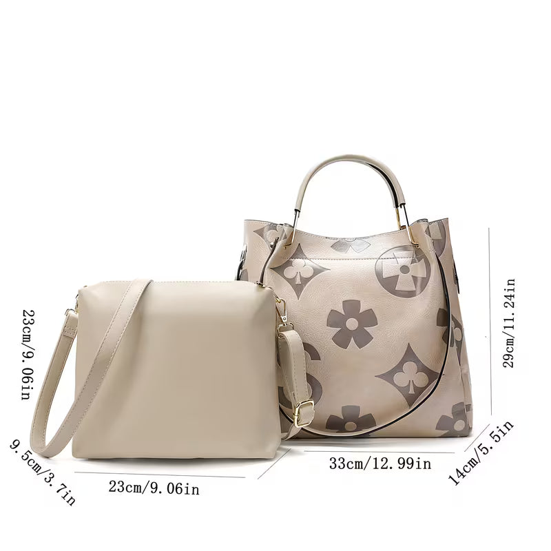Elegant Flower Embossed Satchel Handbag interior