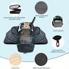 Airline-Approved Expandable Pet Carrier – Soft-Sided with Removable Fleece Pad