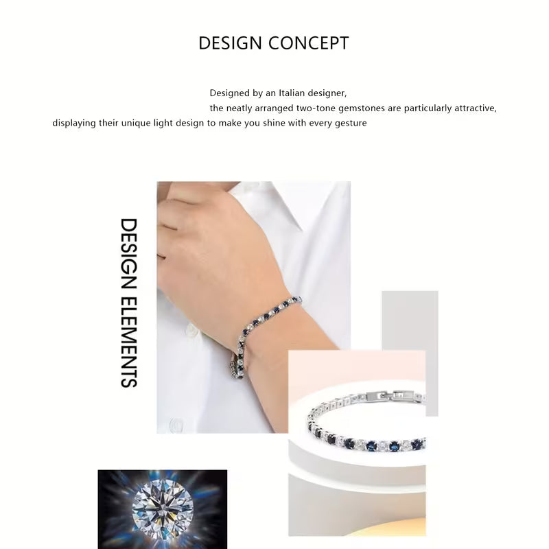 925 silver moissanite luxury bracelet gift