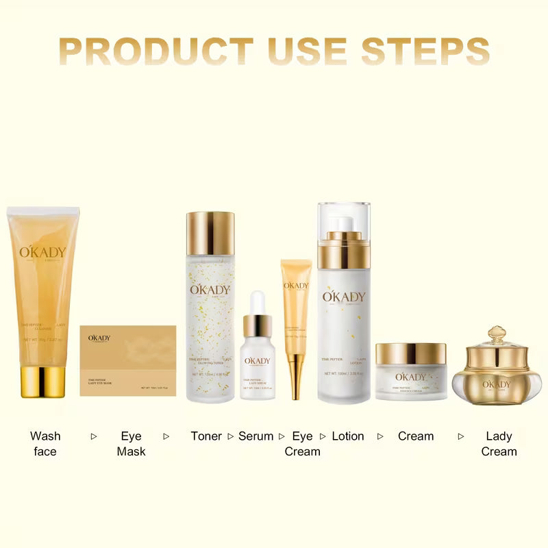 24-Piece Peptide Skincare Set – Complete Day & Night Routine for All Skin Types