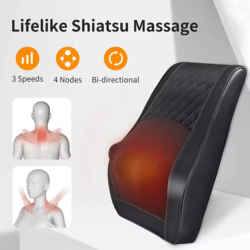 Shiatsu Neck & Shoulder Massager – Heat, Kneading & Vibration Functions