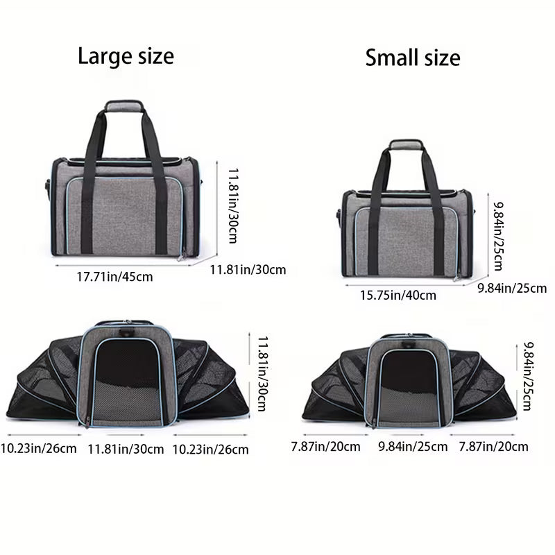 Airline-Approved Expandable Pet Carrier – Soft-Sided with Removable Fleece Pad