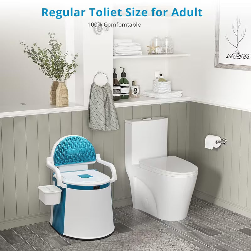 Portable 5-Gallon Camping Toilet with Backrest